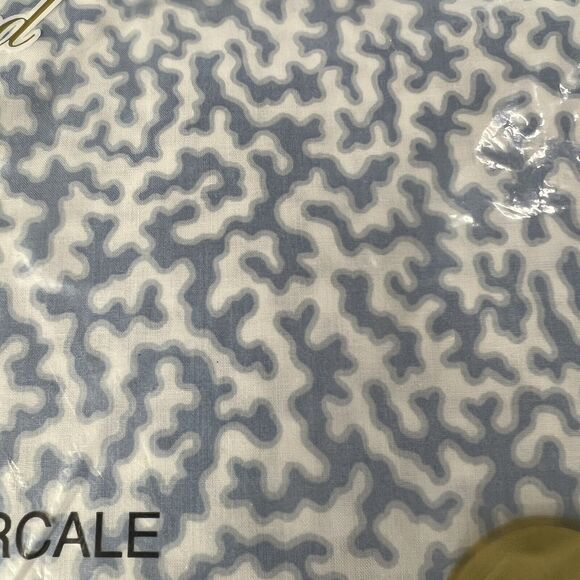 Vintage Cannon Two Hundred White Blue Coral Print King Fitted Sheet 200 TC - Picture 5 of 5